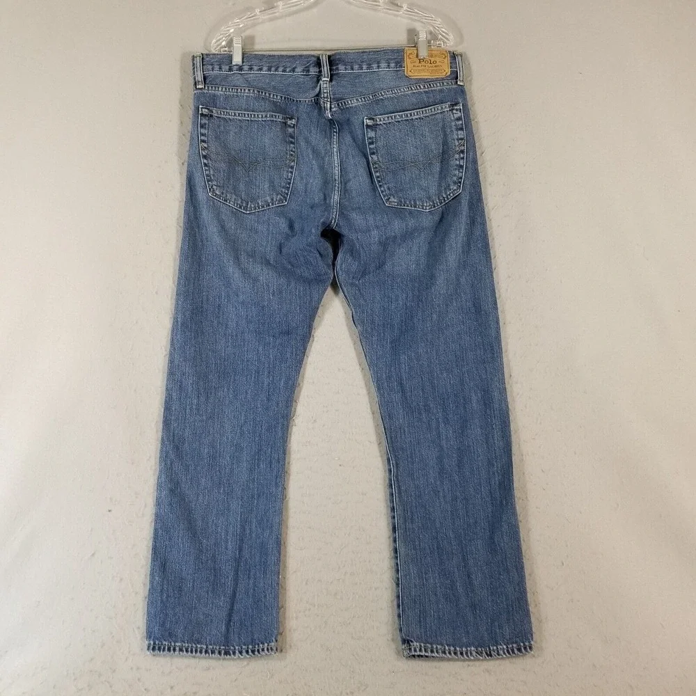 Polo Ralph Lauren jeans men's 36 x 30 Varick slim straight blue denim pants‎